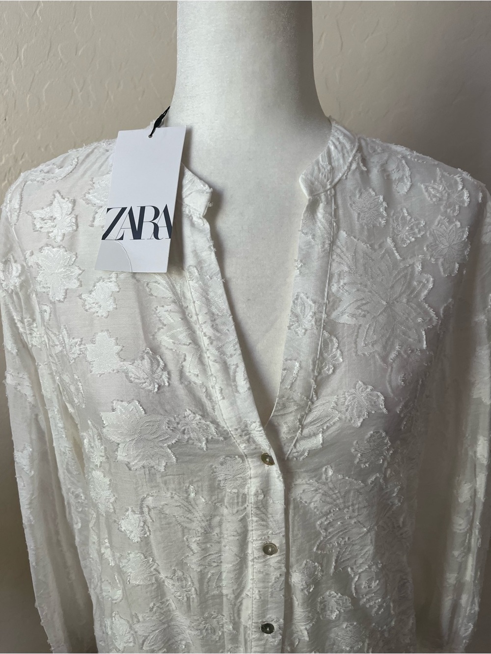 Zara White Lace Blouse XS